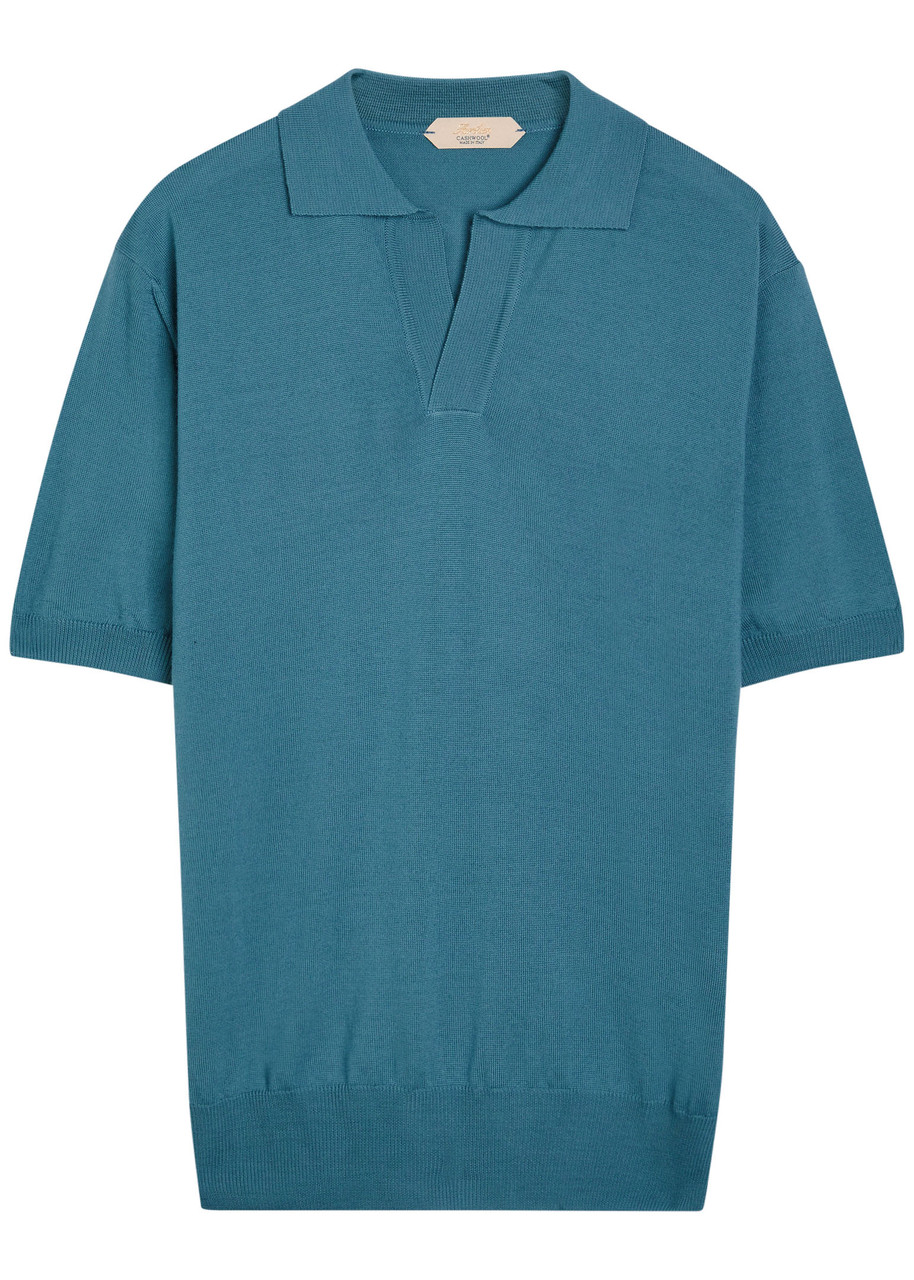 Aurélien Merino Wool Polo Shirt - Light Green - XL