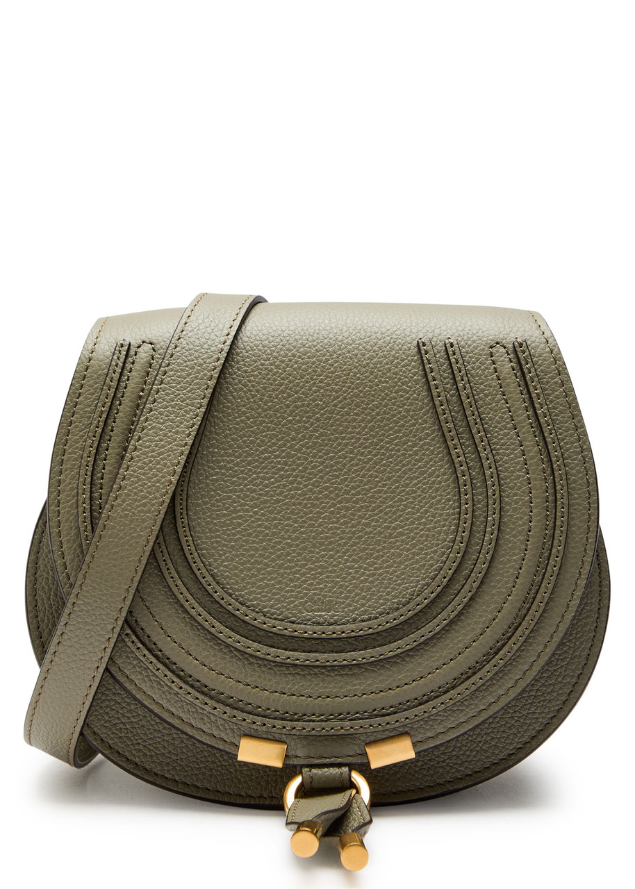 Chloe Marcie Small Grained Leather Saddle bag - Green - One Size
