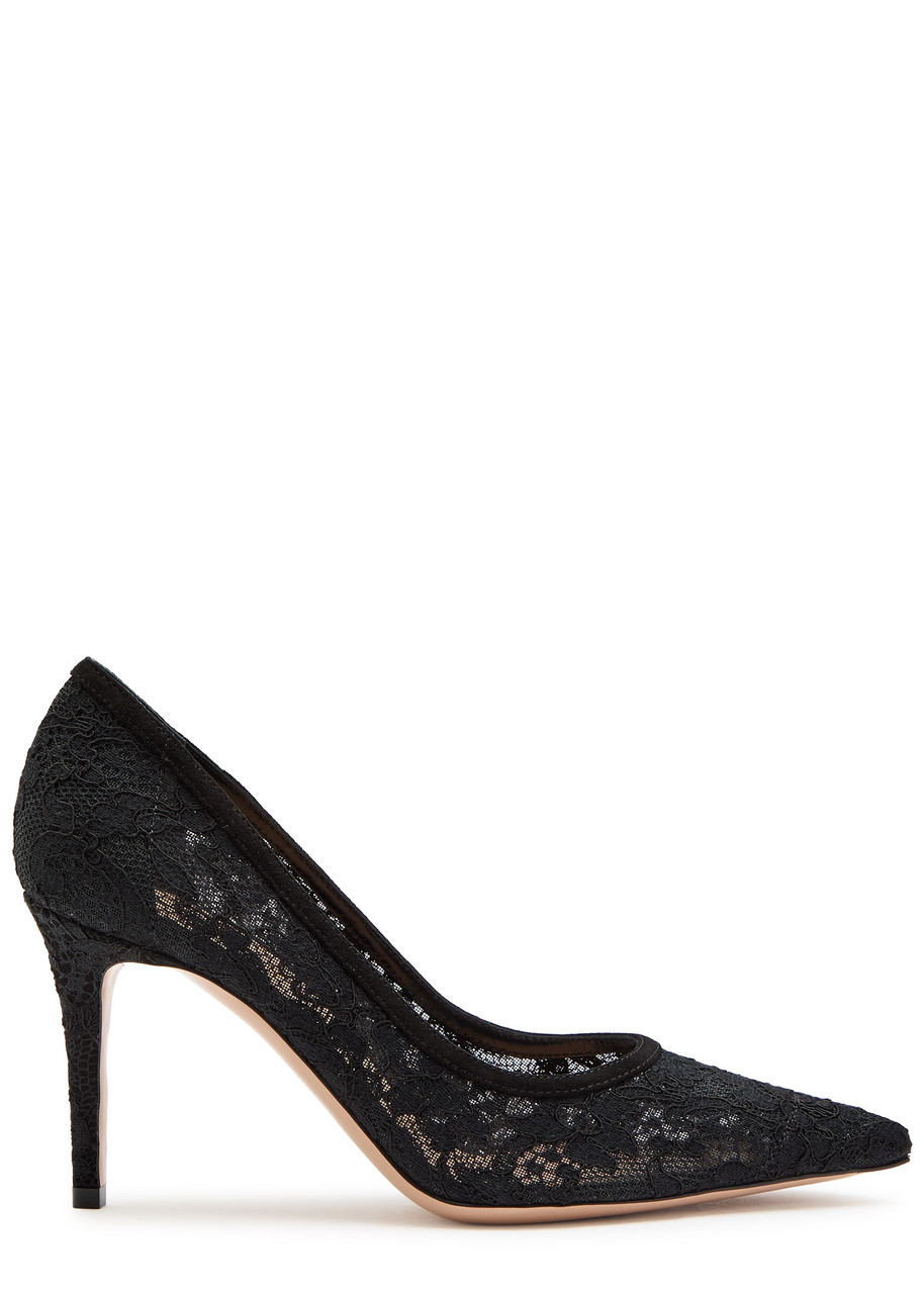 Gianvito Rossi Claudia 85 Lace Pumps - Black