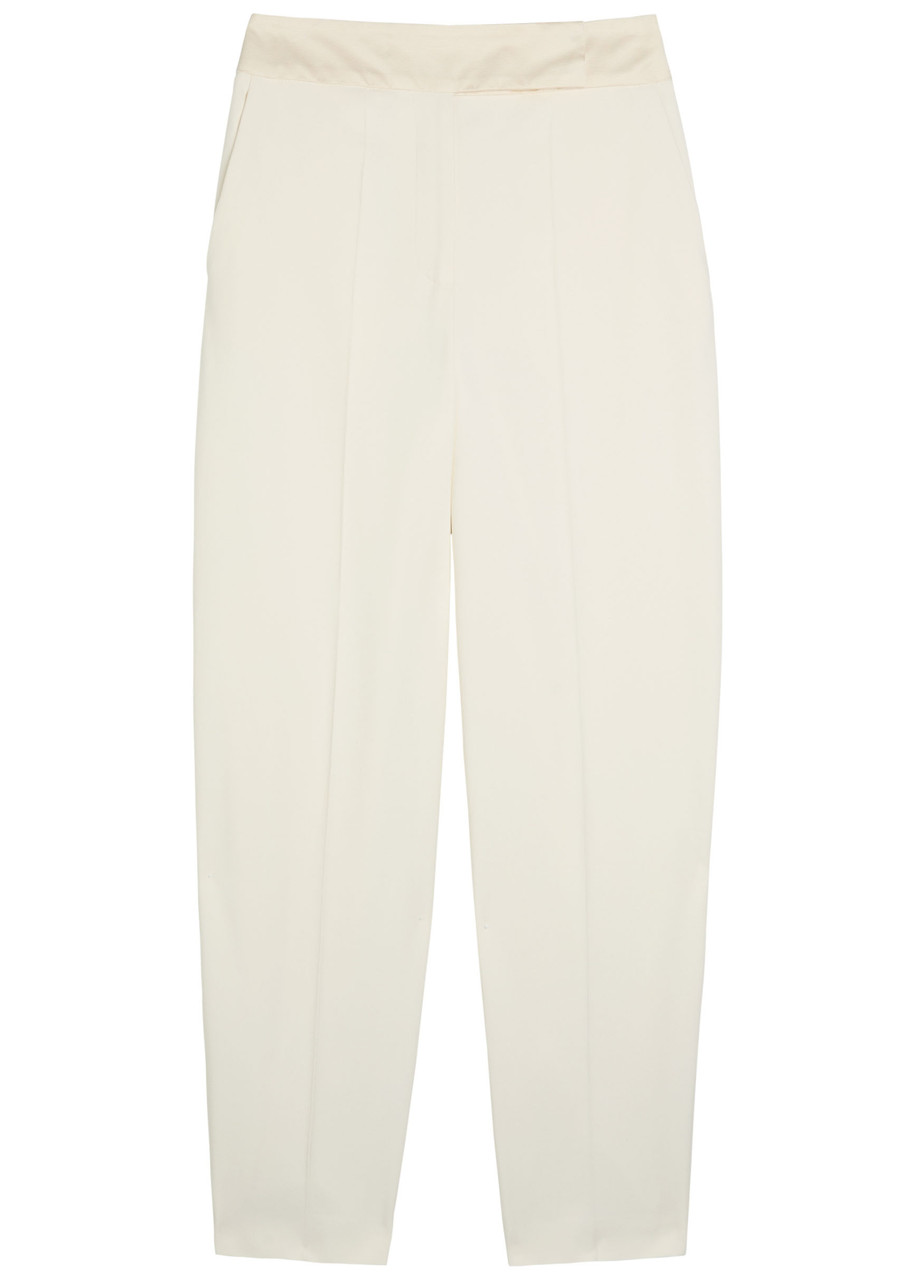 Joseph Aix Tapered Stretch-crepe Trousers – Cream – 36 (UK8 / S)