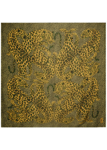 SAINT LAURENT Leopard-print silk scarf | Harvey Nichols