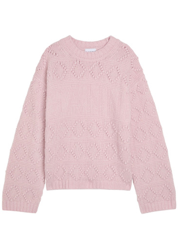 GANNI Textured wool-blend jumper | Harvey Nichols