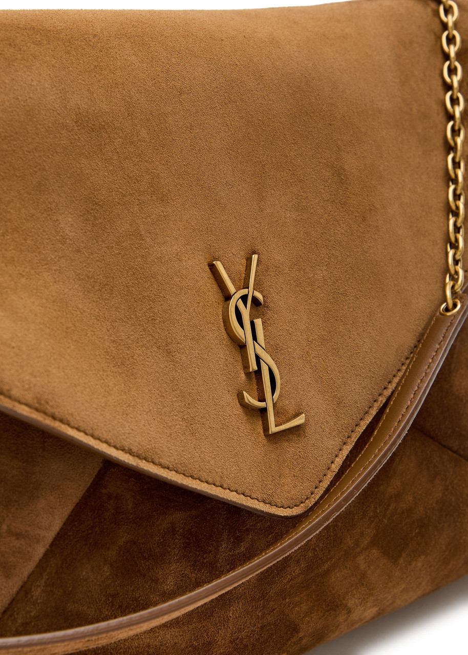 Saint Laurent Envelope Suede Pouch – Brown – One Size