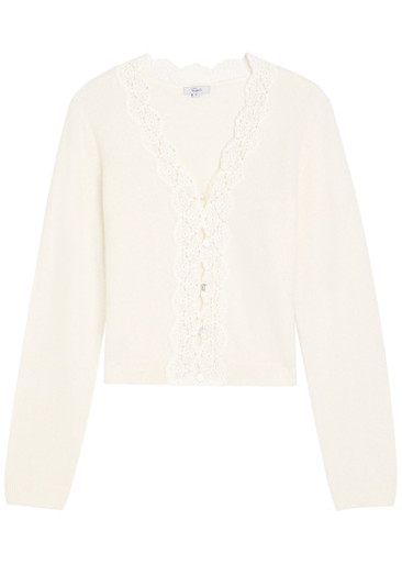 RAILS Mer lace-trim alpaca-blend cardigan | Harvey Nichols