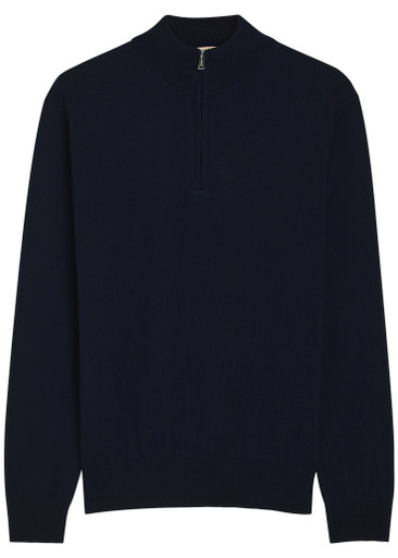 AURÉLIEN Knit 1/4 zip merino wool jumper | Harvey Nichols
