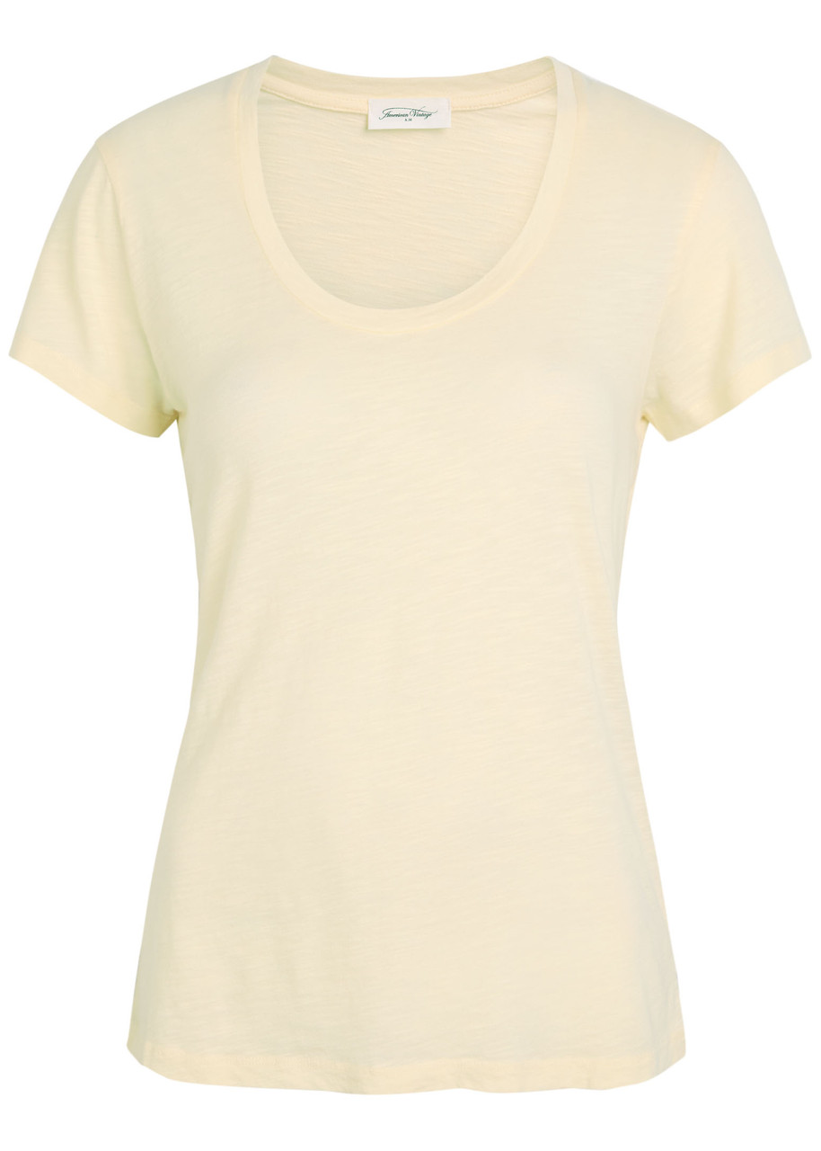 American Vintage Jacksonville Slubbed Cotton-blend T-shirt - Yellow - L (UK14 / L)