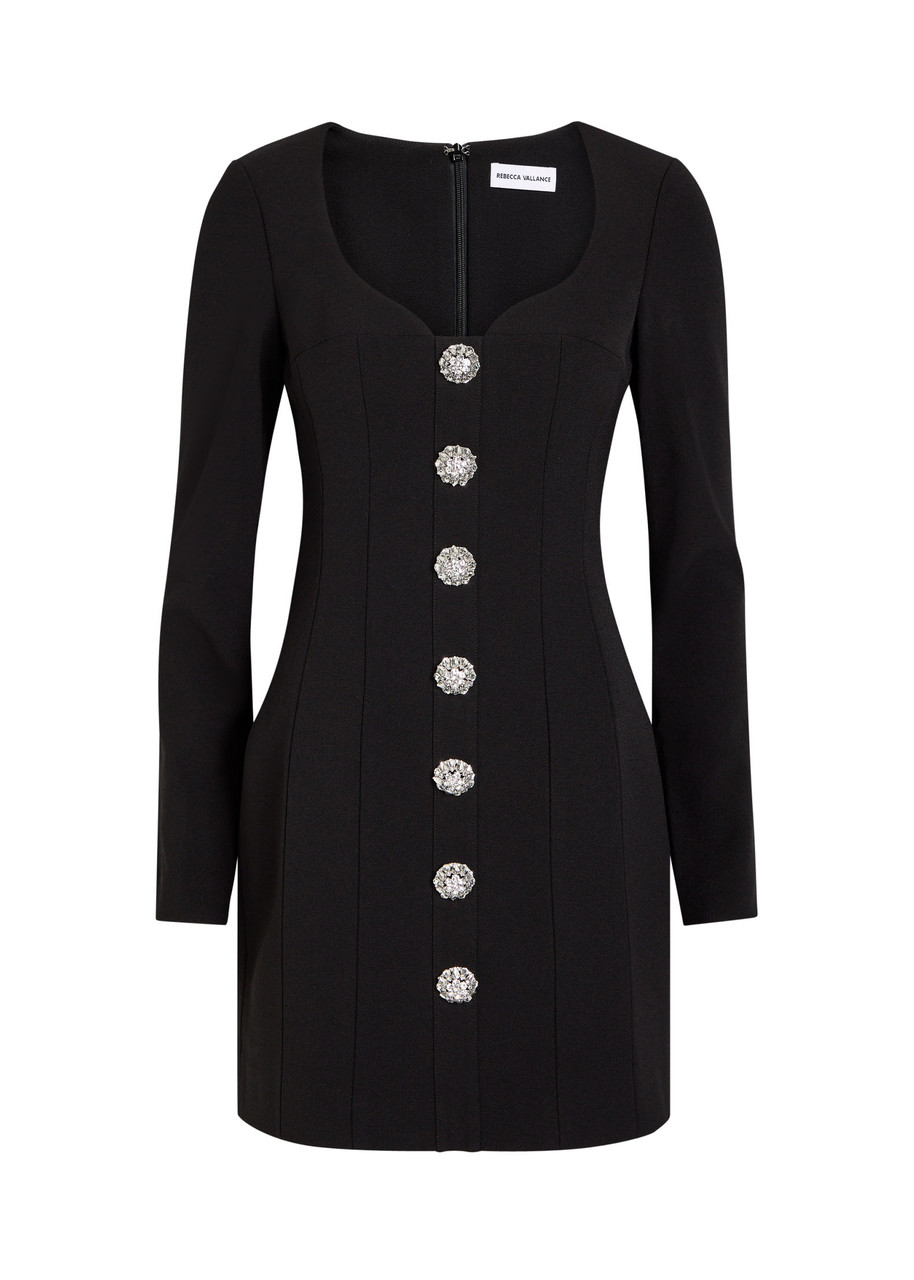 Rebecca Vallance Annaleigh Crystal-embellished Crepe Mini Dress - Black - 10 (UK10 / S)