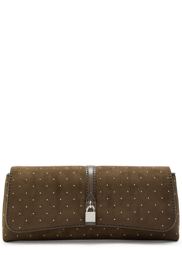 STELLA MCCARTNEY Ryder studded faux suede pochette | Harvey Nichols