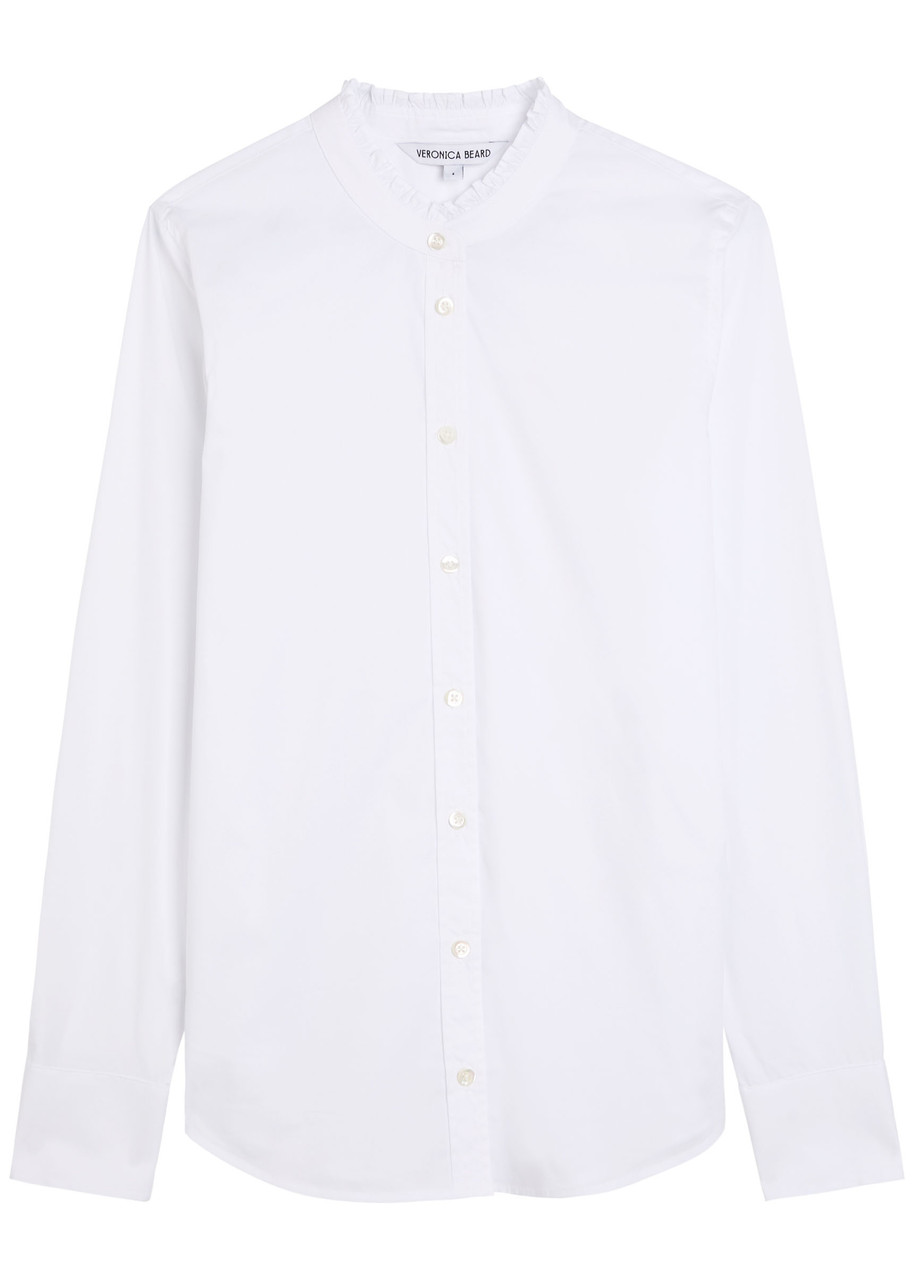 Veronica Beard Bays Frill Cotton-blend Poplin Shirt - White - 6 (UK10 / S)