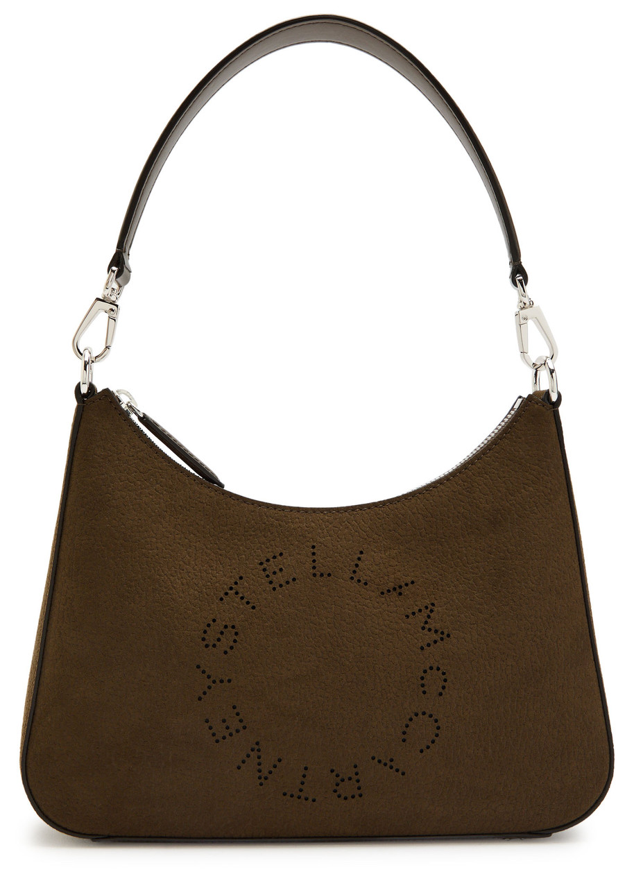 Stella Mccartney Logo Faux Nubuck Shoulder bag - Moca - One Size
