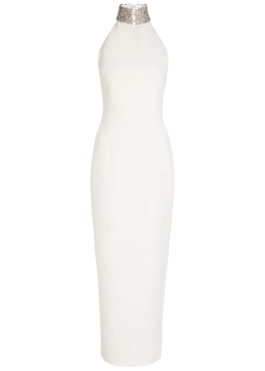 The New Arrivals Ilkyaz Ozel Hemingway Crystal-embellished Crepe Maxi Dress - White - 38 (UK10 / S)