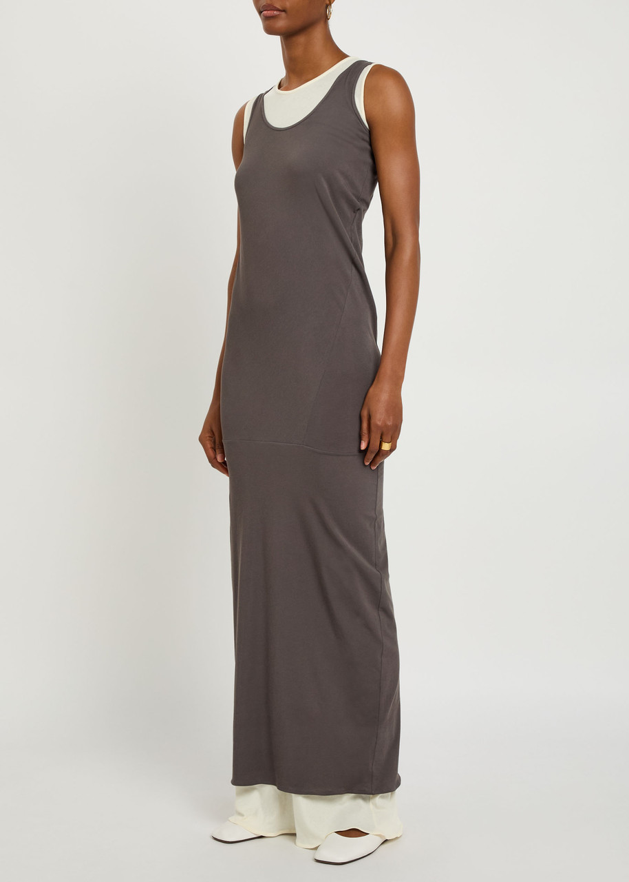 Voranida Tao Layered-effect Cotton Maxi Dress In Gray