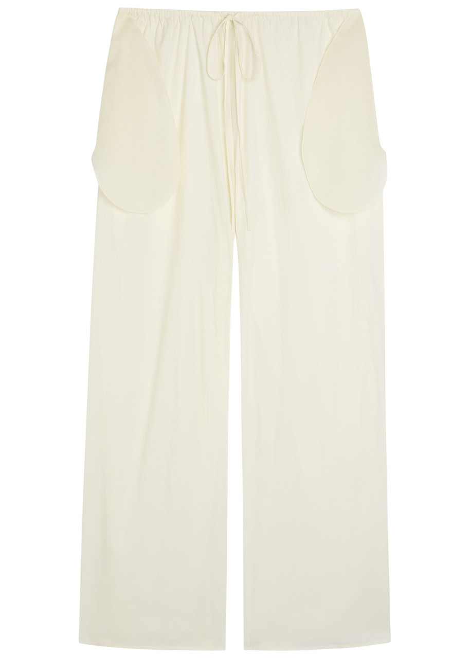 Voranida Tracey Wide-leg Cotton-blend Poplin Trousers In Metallic