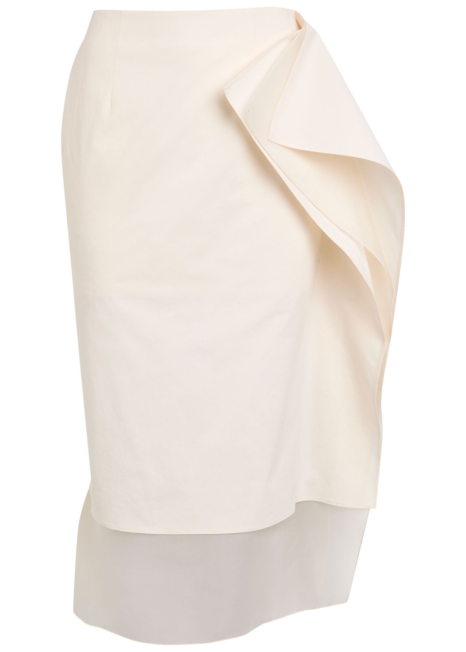 Voranida Lilac Cotton-poplin Midi Skirt In Neutral