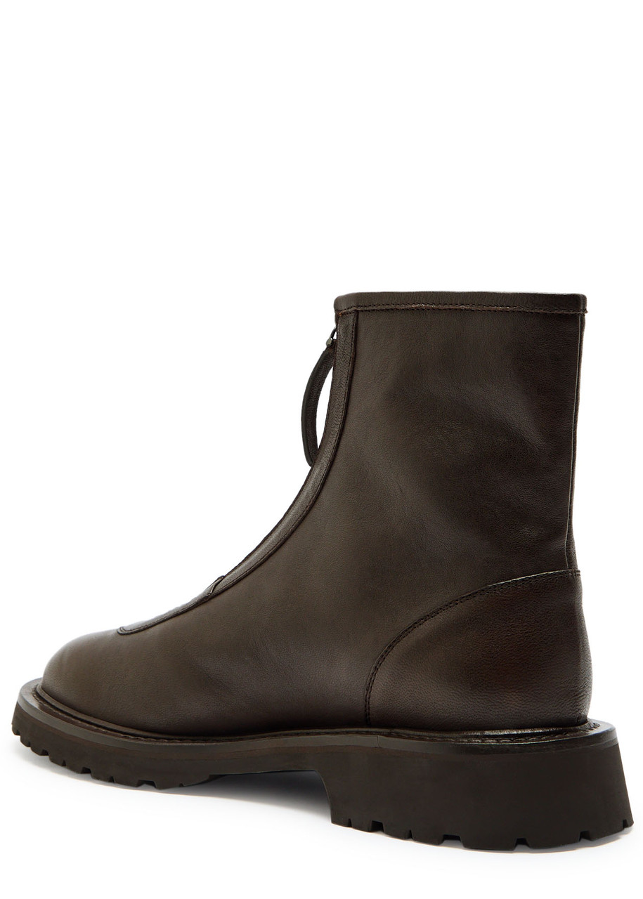 Legres Grained Leather Ankle Boots In Multi