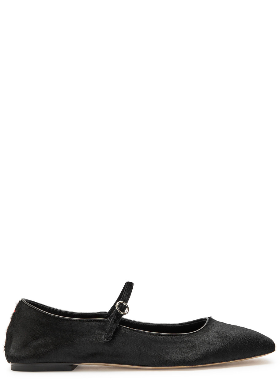 Aeyde Uma Pony Hair Mary Jane Flats - Black - 39 (IT39/ UK6)