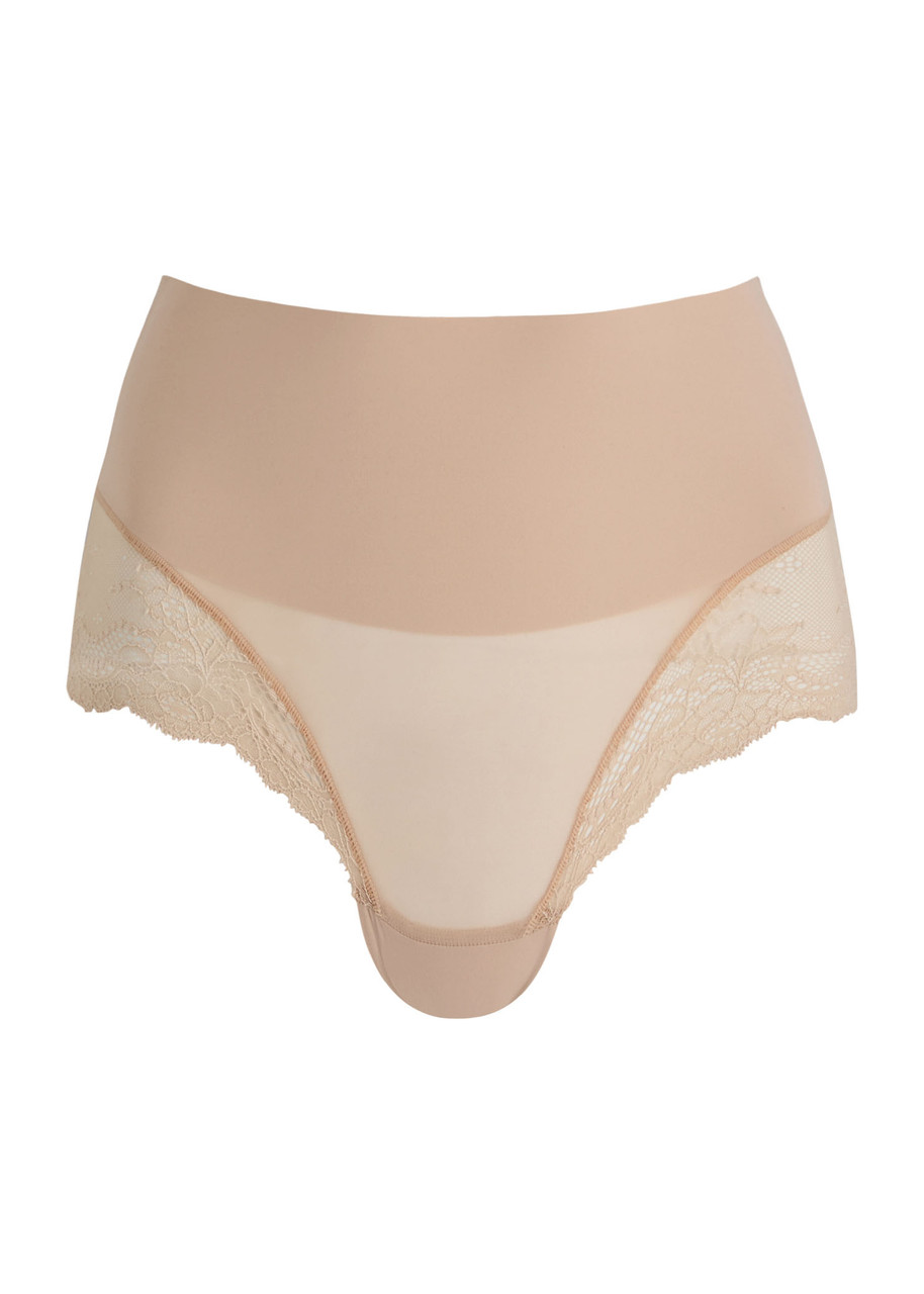 Spanx Undie-tectable Lace-trimmed Seamless Briefs - Nude - L (UK14 / L)