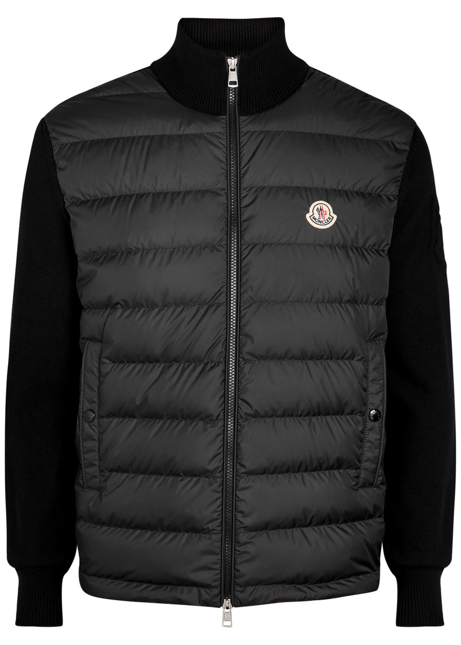 Moncler Quilted Cotton and Shell Jacket - Black - S
