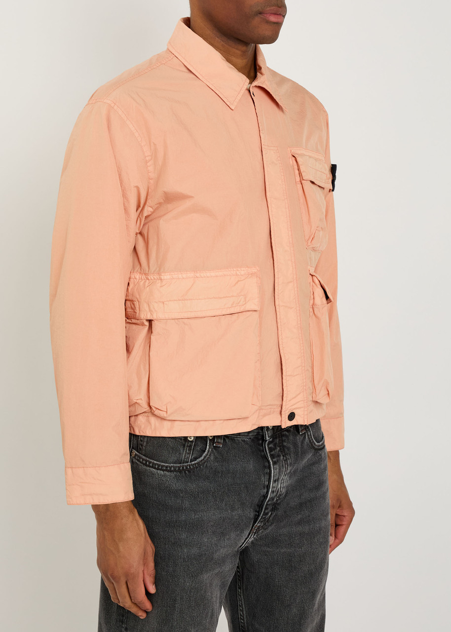 Stone Island Crinkled Shell Jacket In Pink