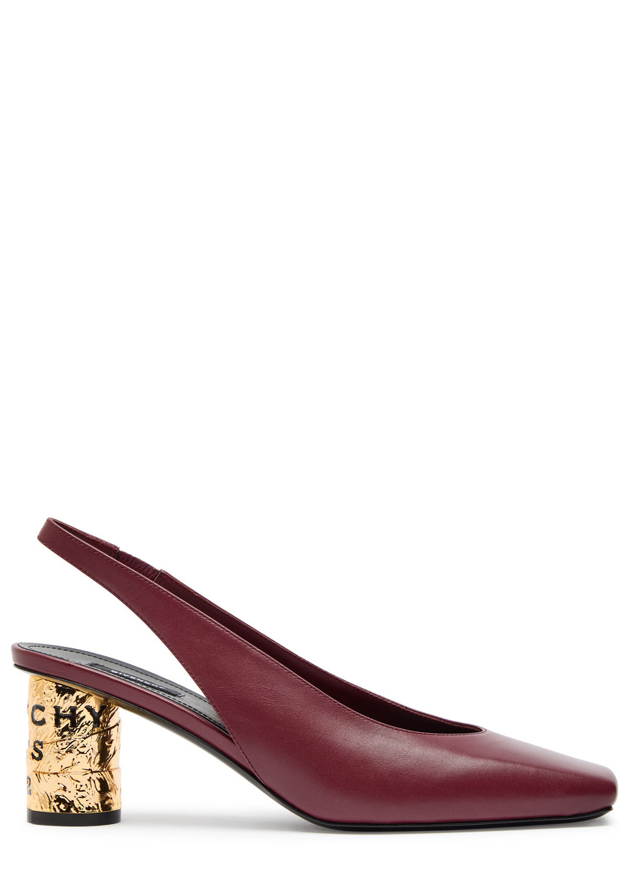 Givenchy Tape-effect Slingback Leather Pumps - Burgundy