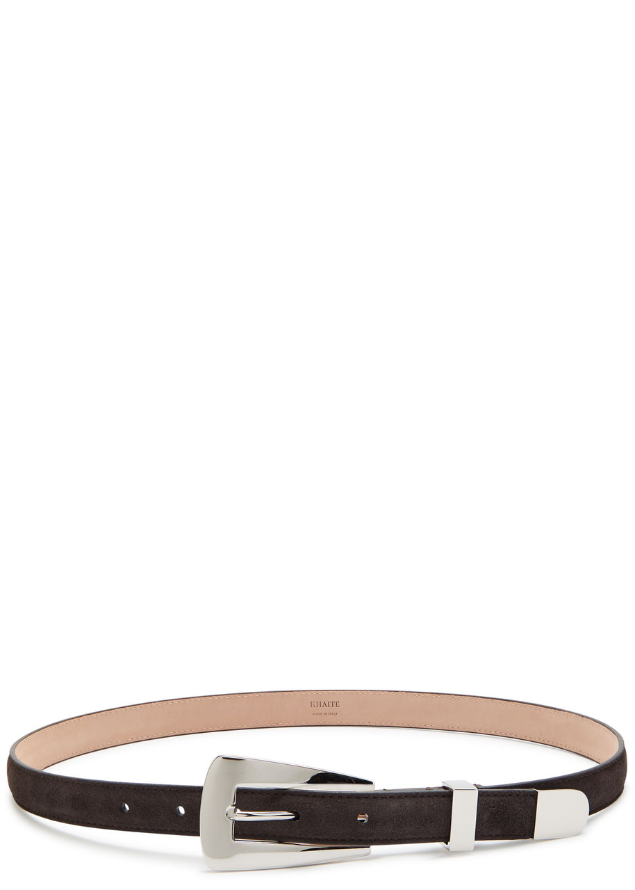 Khaite Lucca Suede Belt - Dark Brown - 75 (UK 8 / S)