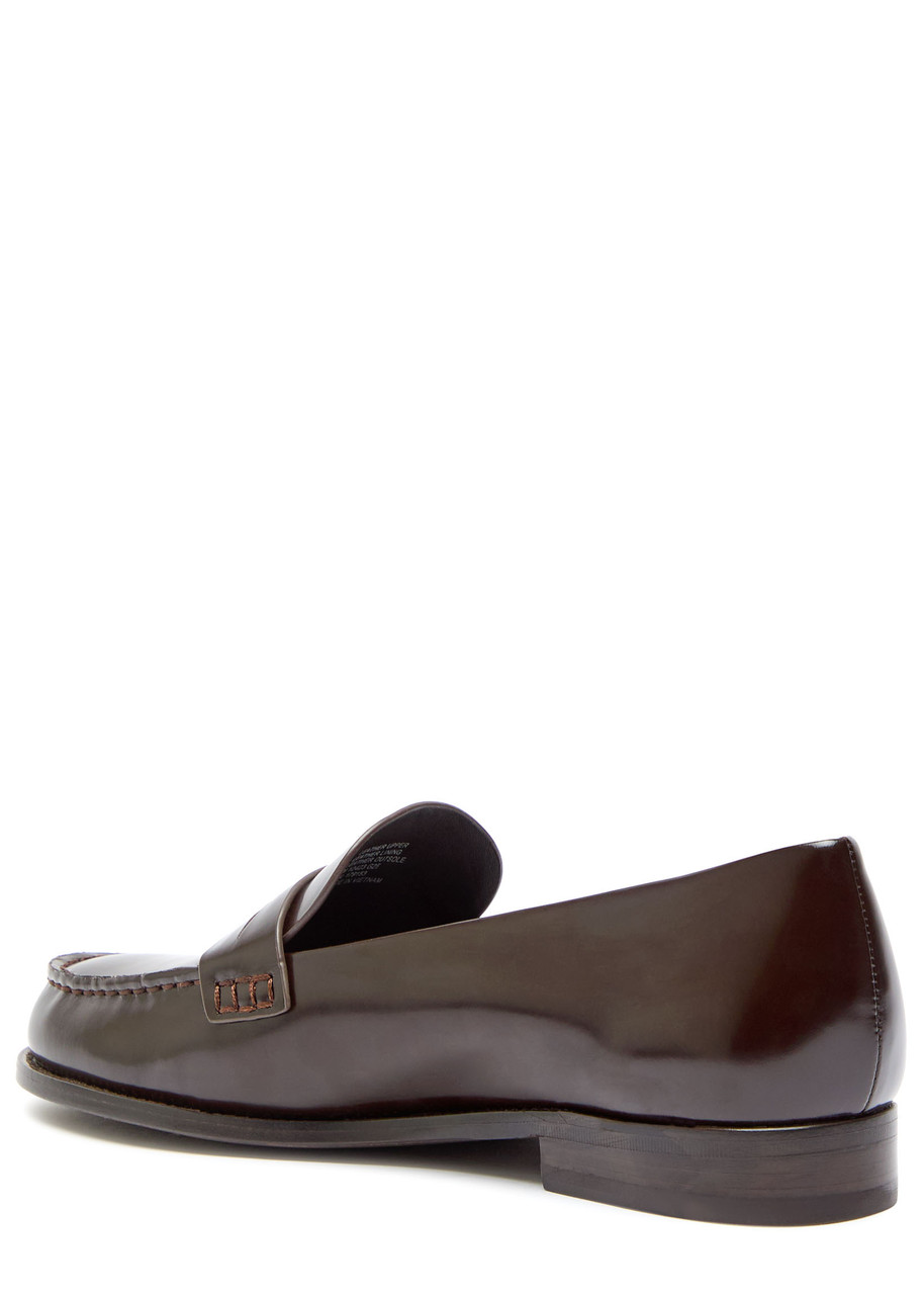 Tory Burch Classic Penny Glossed Leather Loafers In Brown