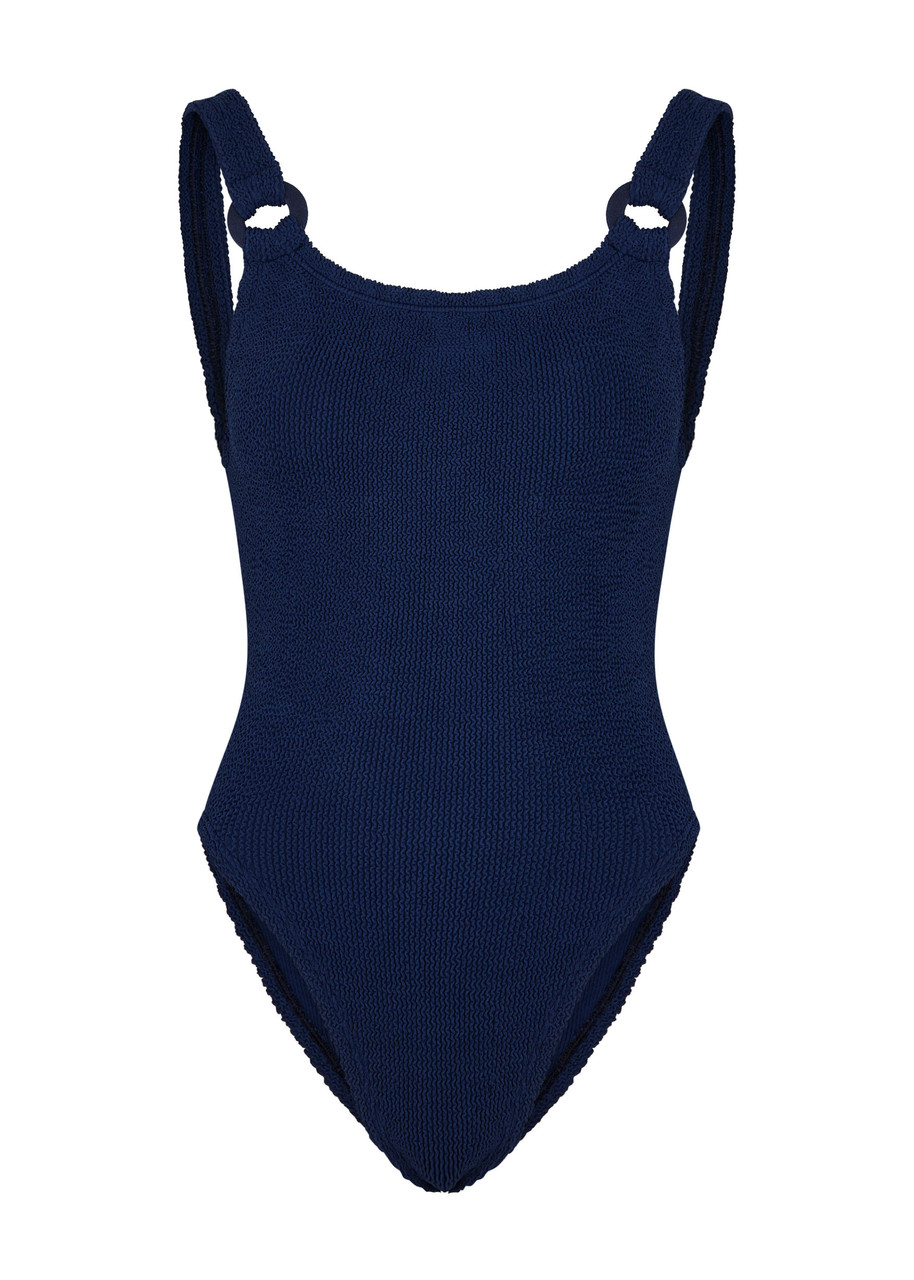 Hunza G Domino Crinkle Swimsuit - Navy - One Size