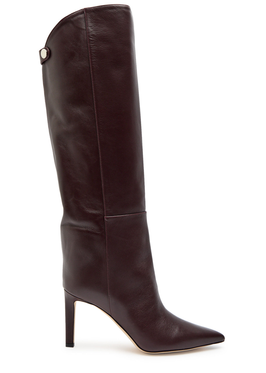 Maison Margiela Alizze 85 Leather Knee-high Boots – Burgundy – 39 (IT39 / UK6)
