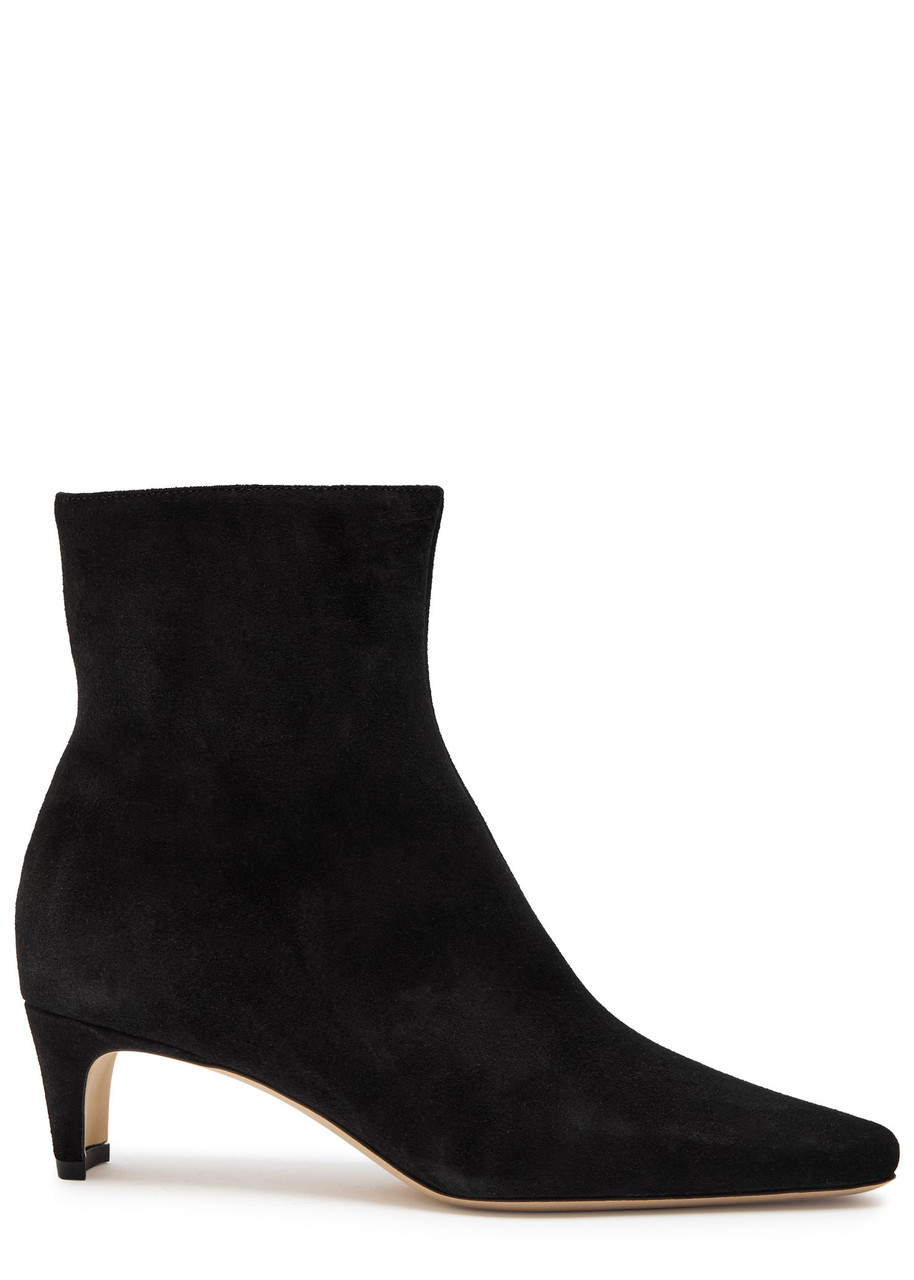 Staud Wally Suede Ankle Boots - Black - 36 (IT36/ UK3)