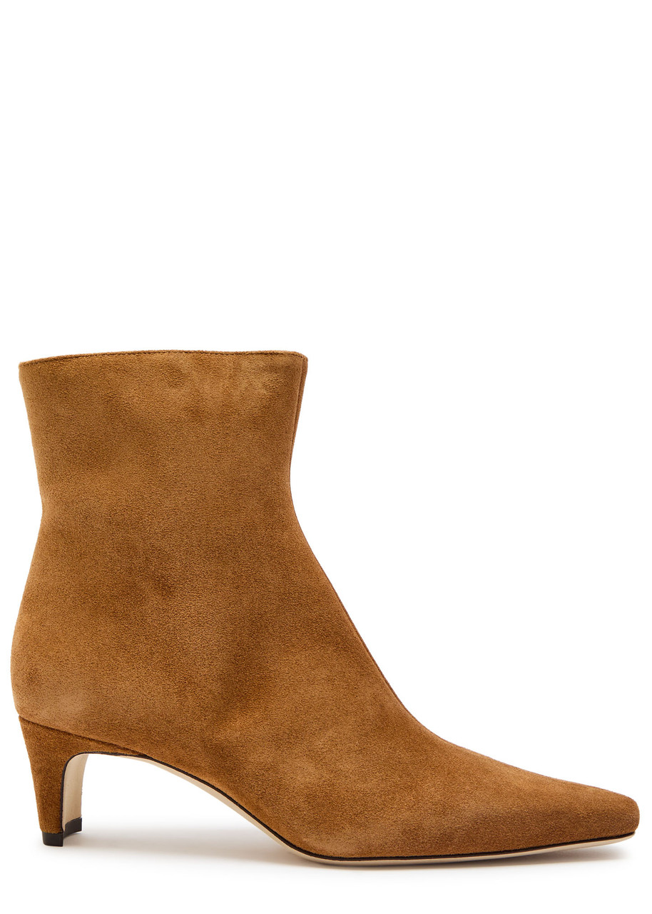 Staud Wally Suede Ankle Boots - Tan - 36 (IT36/ UK3)