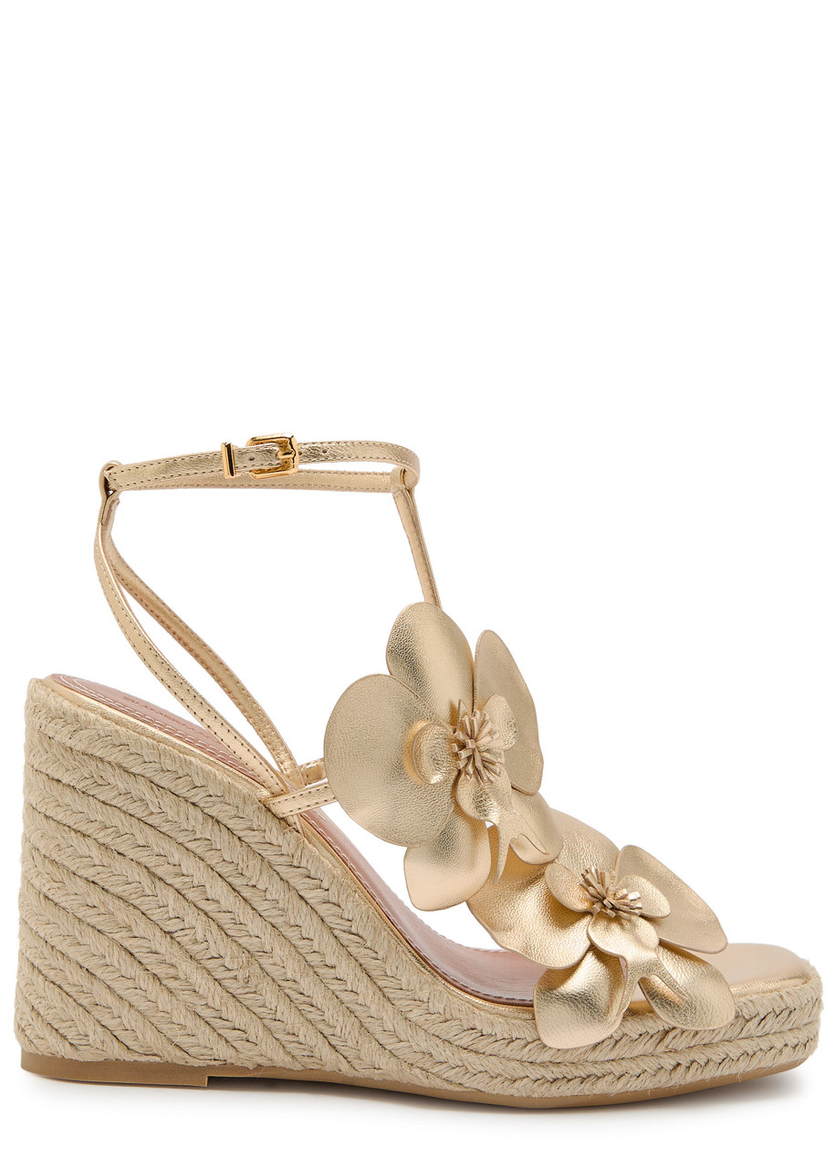 Zimmermann Orchid 110 Metallic Leather Espadrille Sandals - Gold - 41 (IT41 / UK8)