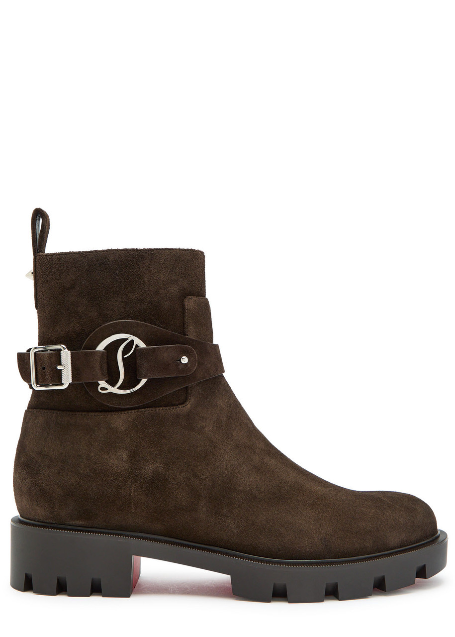 Christian Louboutin Dianouchette Lug Suede Ankle Boots - Brown - 36 (IT36 / UK3)