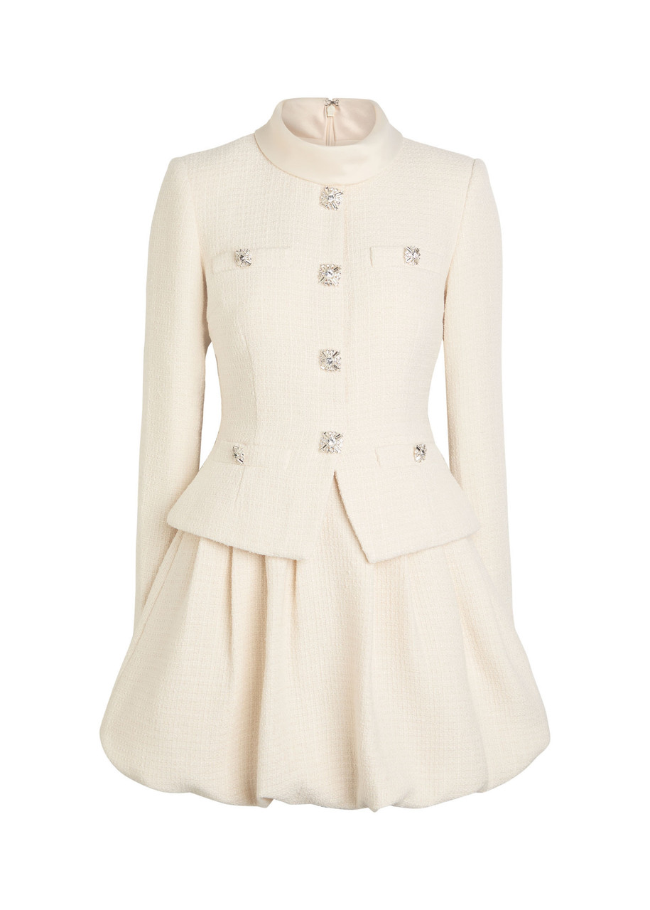 Self-portrait Tailored Bouclé Mini Dress - Cream - 10 (UK10 / S)