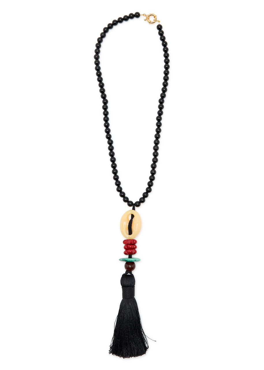  Timeless Pearly Tassel Beaded Necklace - Multicoloured - One Size 