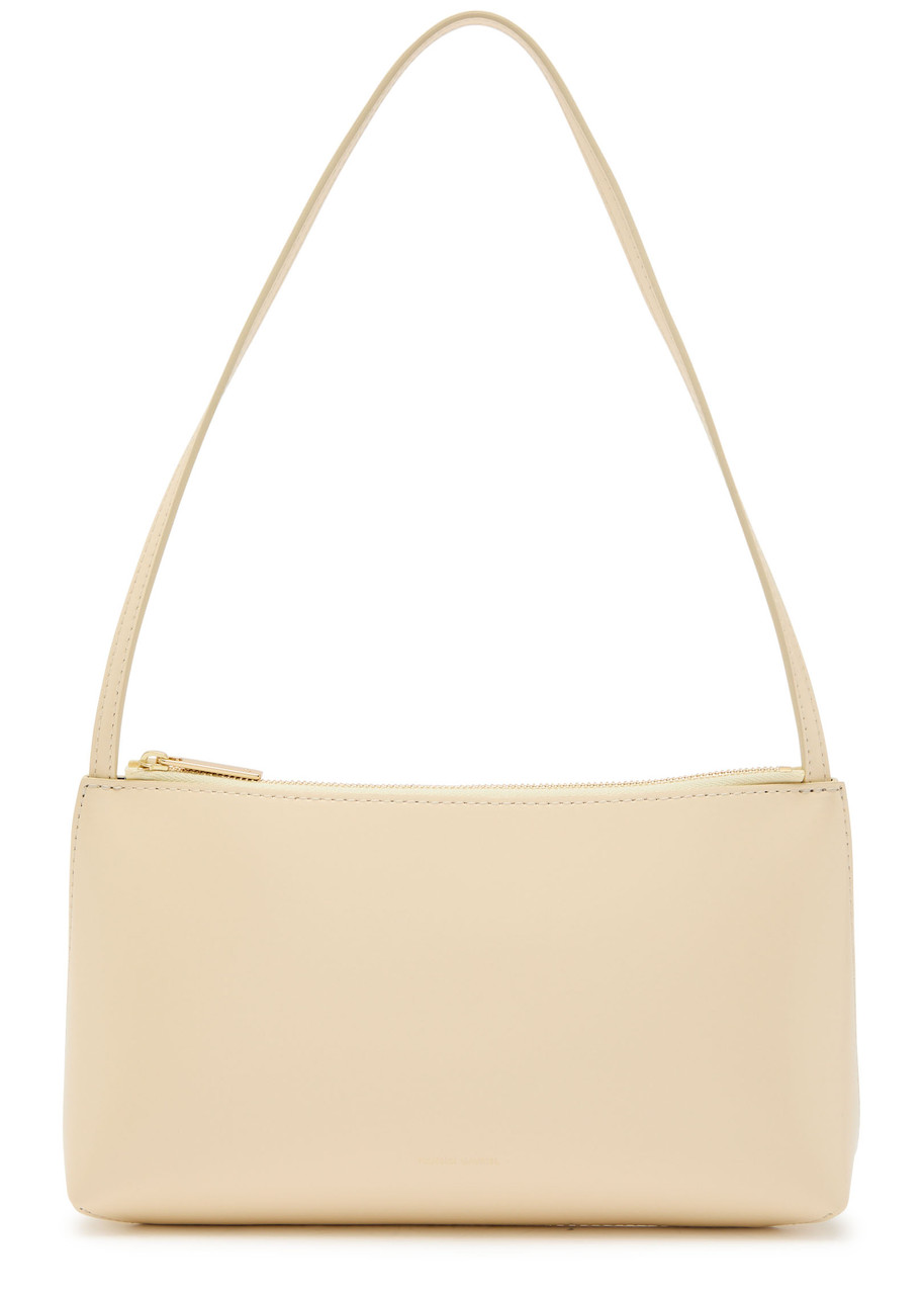 Mansur Gavriel Gaia Smoothed Leather Shoulder Bag In White