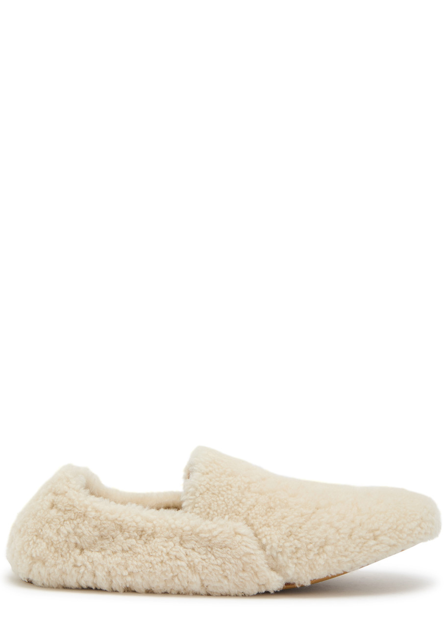 LE Monde Beryl Orlando Mocassin Shearling Flats - Cream - 40 (IT40 / UK7)