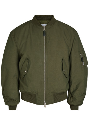 Logo-print cotton-blend bomber jacket