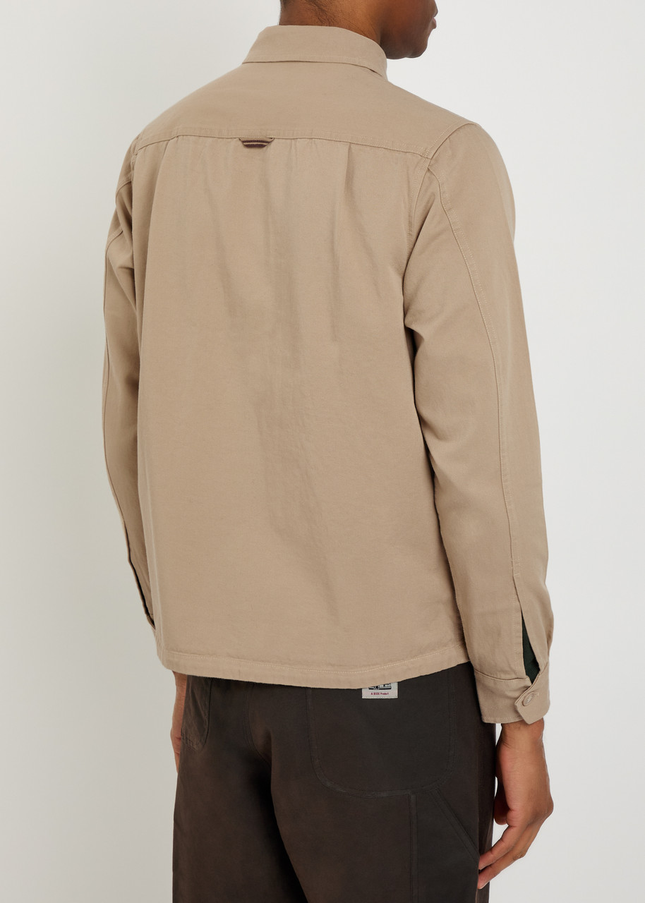  Fred Perry Logo-embroidered Cotton-twill Overshirt - Cream - M 
