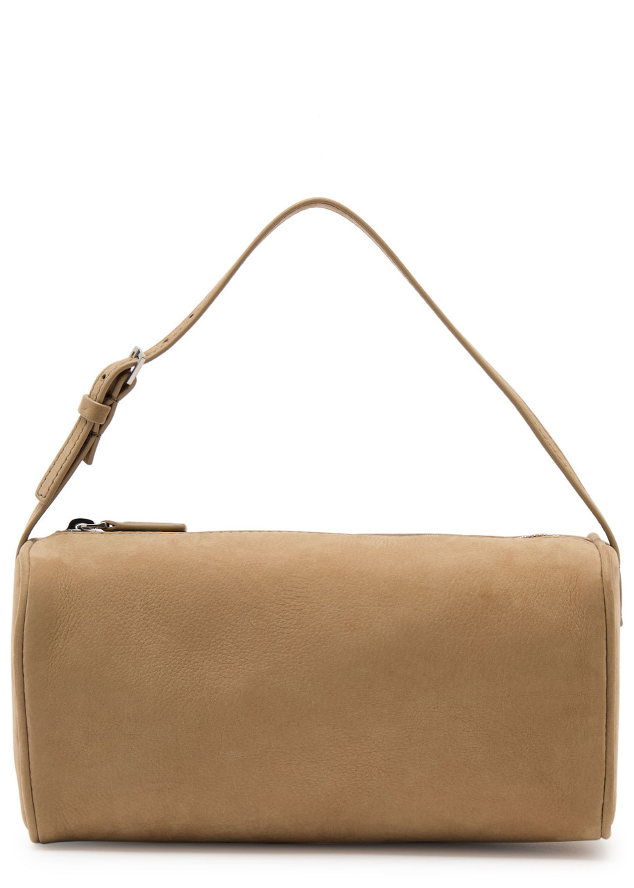 The Row Round 90s Nubuck Top Handle Bag In Sand