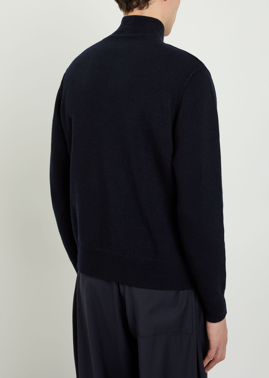  Allude Turtle-neck Wool And Cashmere-blend Cardigan - Black - Xl 