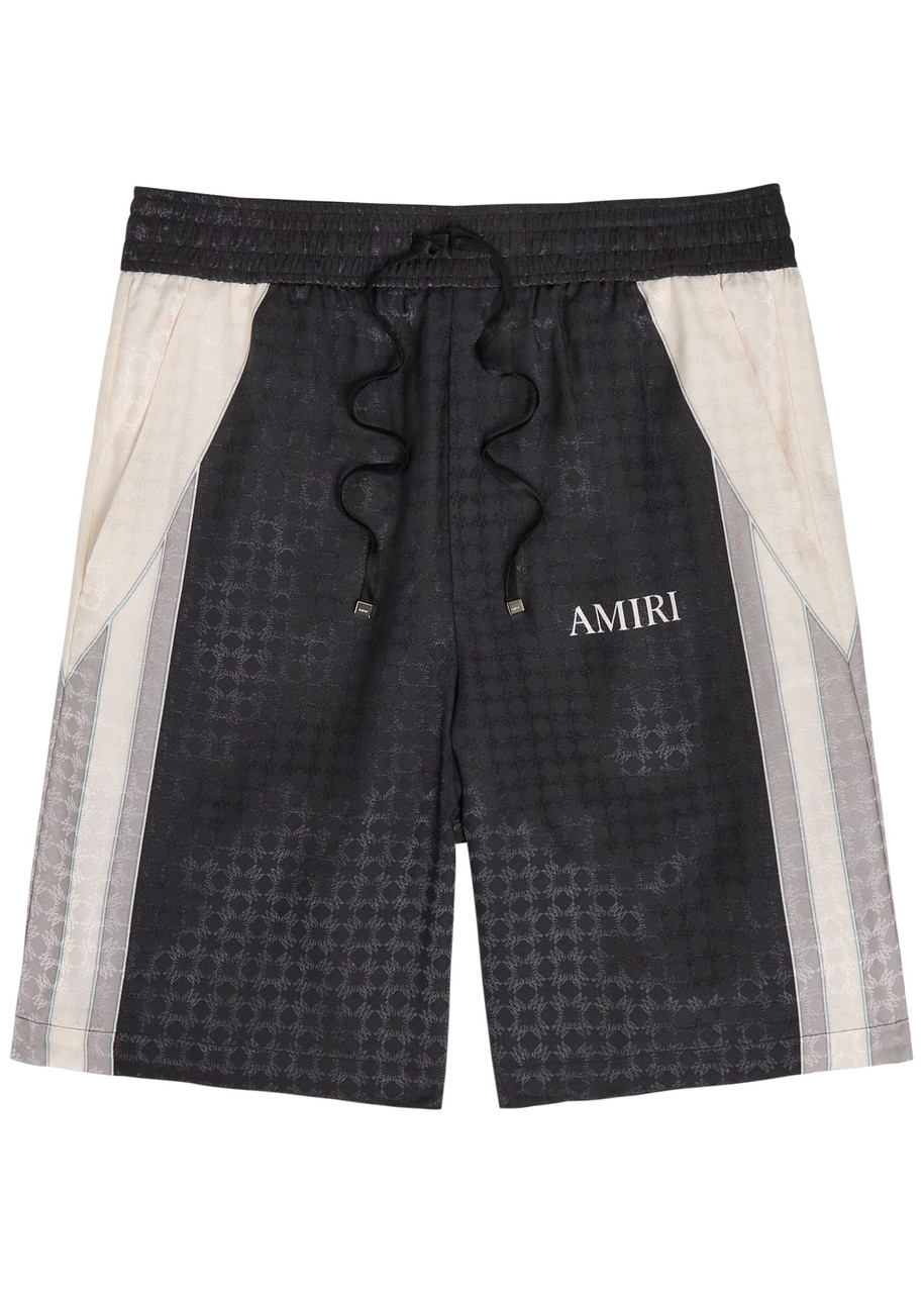 Amiri MA Quad Logo-monogrammed Satin Shorts – Black – XL Amiri MA Quad Logo-monogrammed Satin Shorts – Black – XL