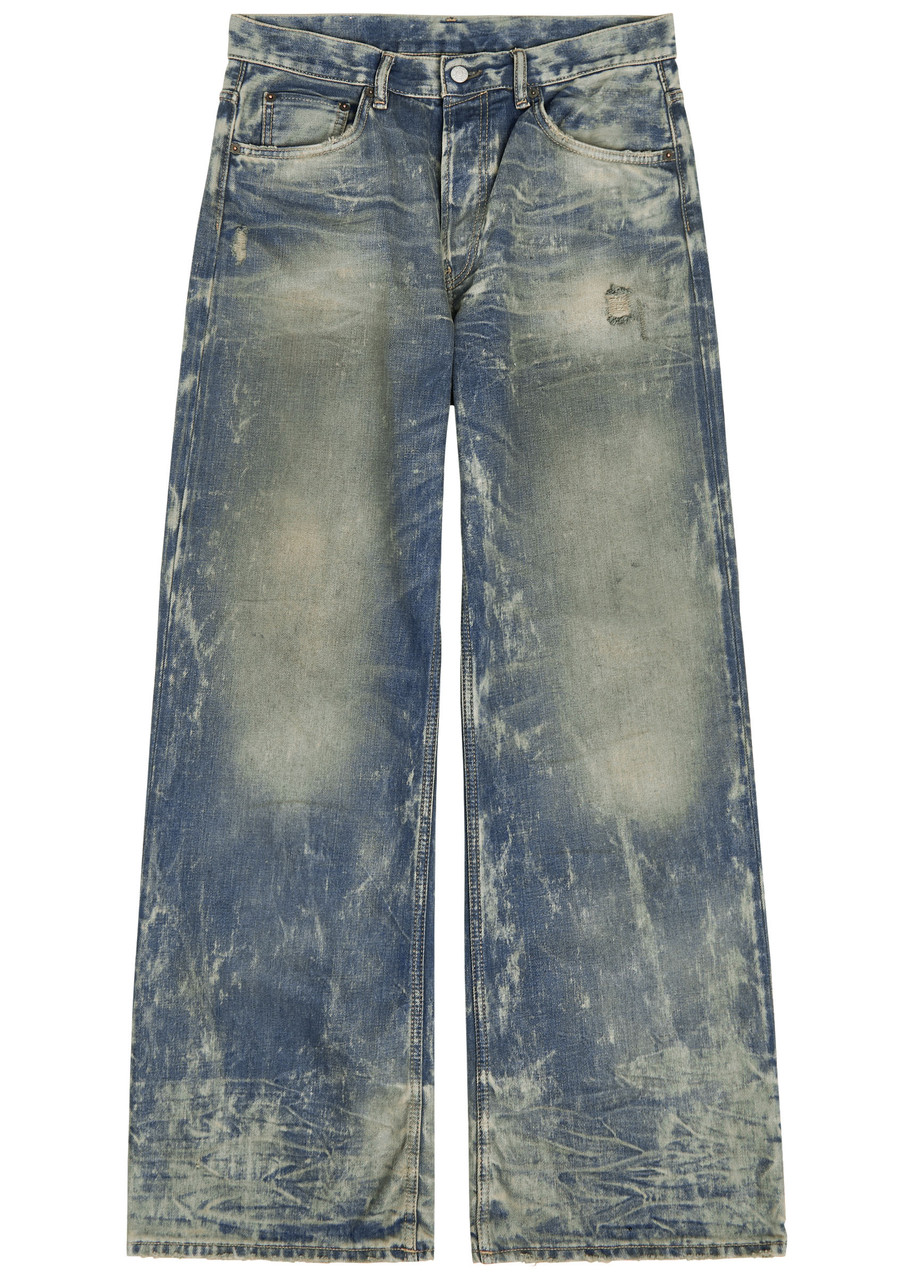 Acne Studios Washed Relaxed Straight-leg Jeans - Mid Blu - 34 (W34 / L)