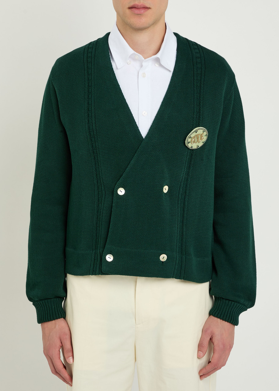  Bode Double-breasted Cotton Cardigan - Dark Green - S 