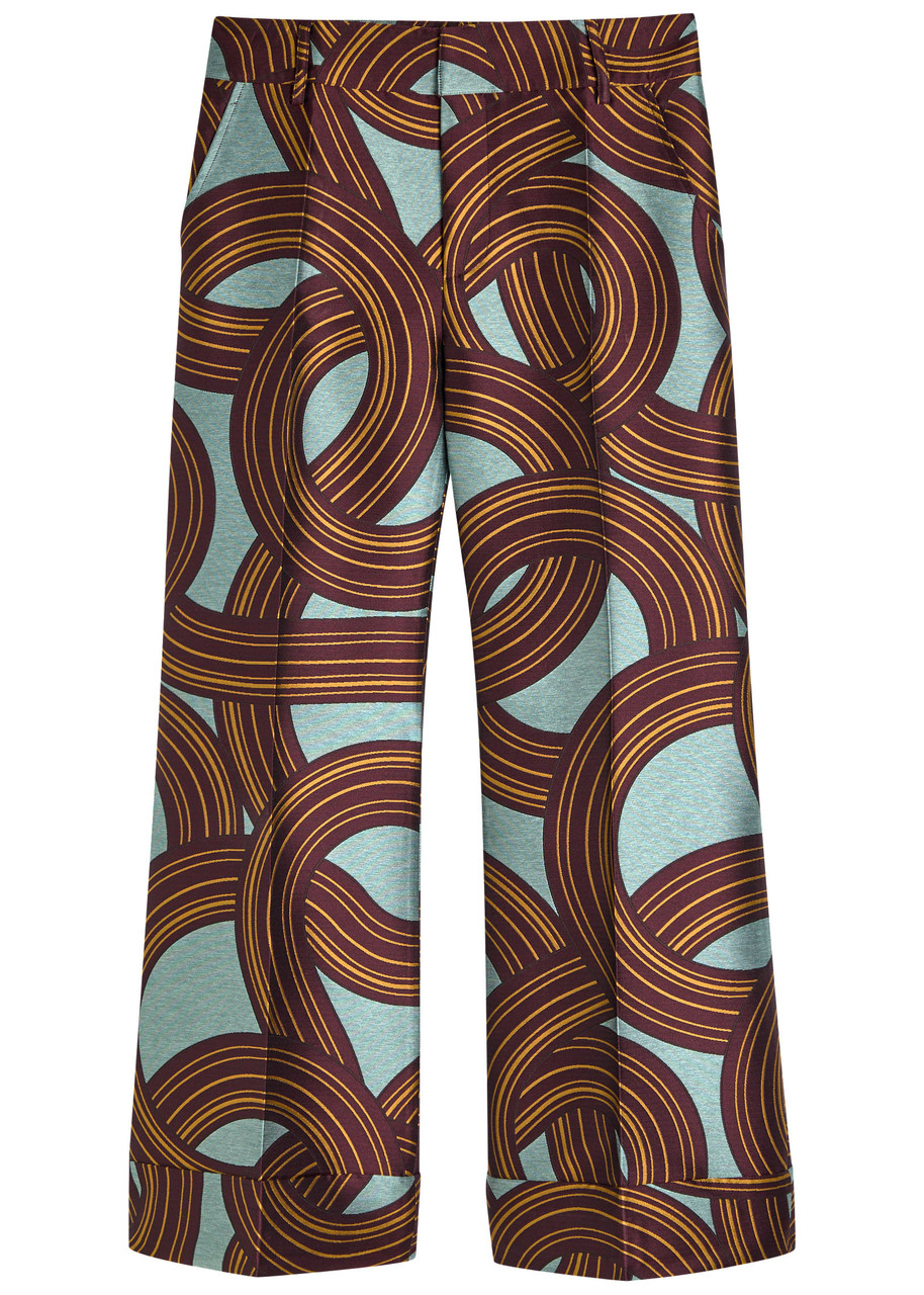 LA Double J Hendrix Jacquard Flared-leg Trousers - Multicoloured - XS (UK6 / XS)