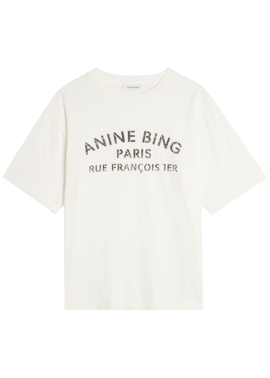 Anine Bing Cohen Logo-print Cotton T-shirt - Ivory - L (UK14 / L)