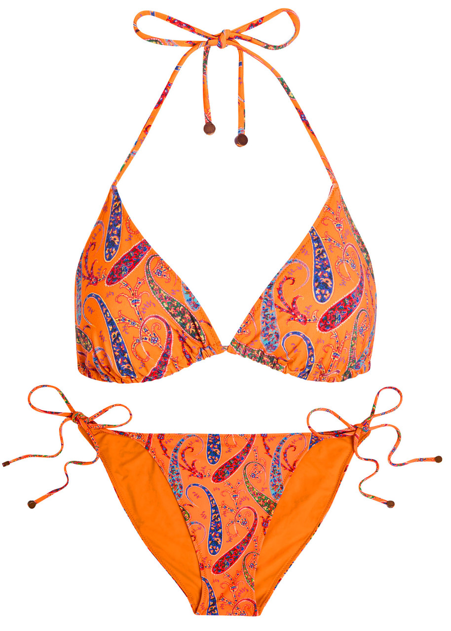 Etro Patterned Triangle Bikini - Orange - L (UK14 / L)