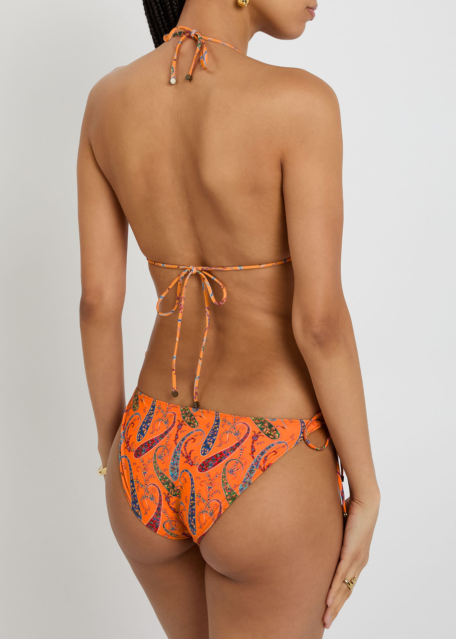  Etro Patterned Triangle Bikini - Orange - Xs (uk6 / Xs) 