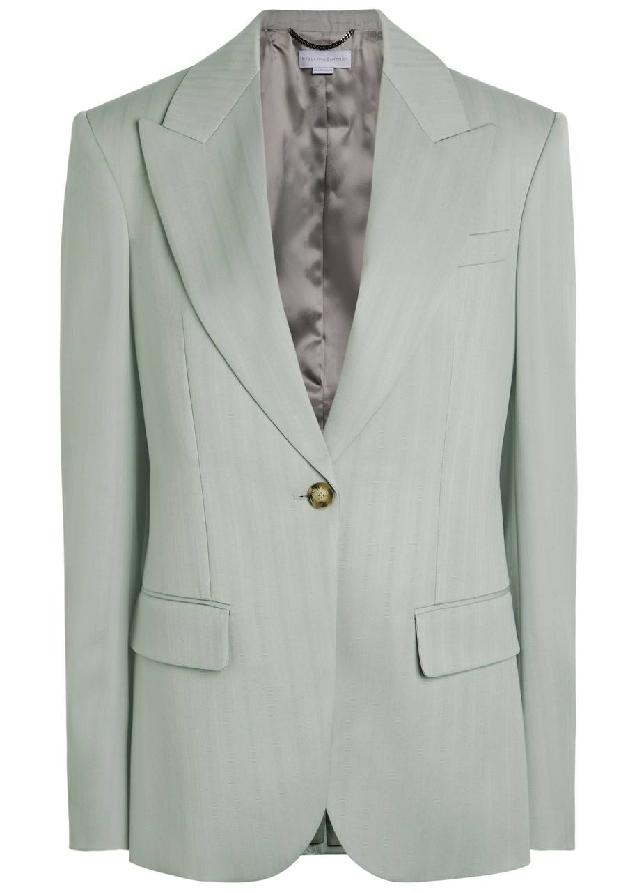 Stella Mccartney Single-breasted Wool Blazer - Sage - 44 (UK12 / M)