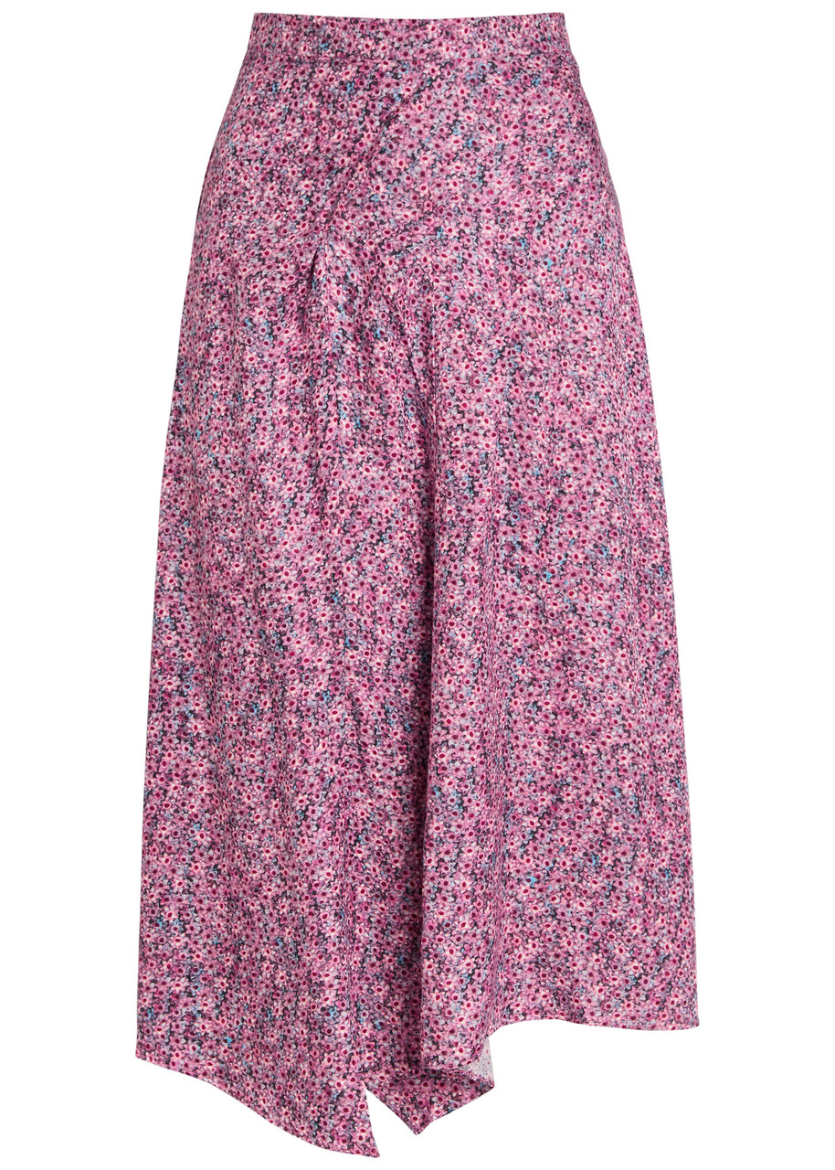 Isabel Marant Cacia Floral-print Woven Midi Skirt - Pink - 36 (UK8 / S)