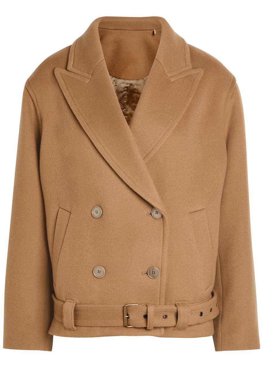 Isabel Marant Warna Belted Wool and Cashmere-blend Jacket - Camel - 36 (UK8 / S)